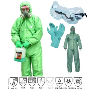 Zestaw ochronny - kombinezon + okulary + rękawice