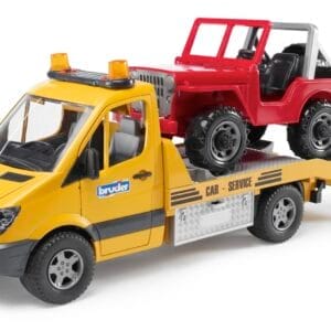 Laweta Mercedes Sprinter - pomoc drogowa + Jeep i sygnalizacja - ZESTAW - 02535 - BRUDER