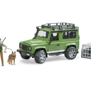 Auto Land Rover Defender - z figurką leśnika i z psem - 02587 - BRUDER