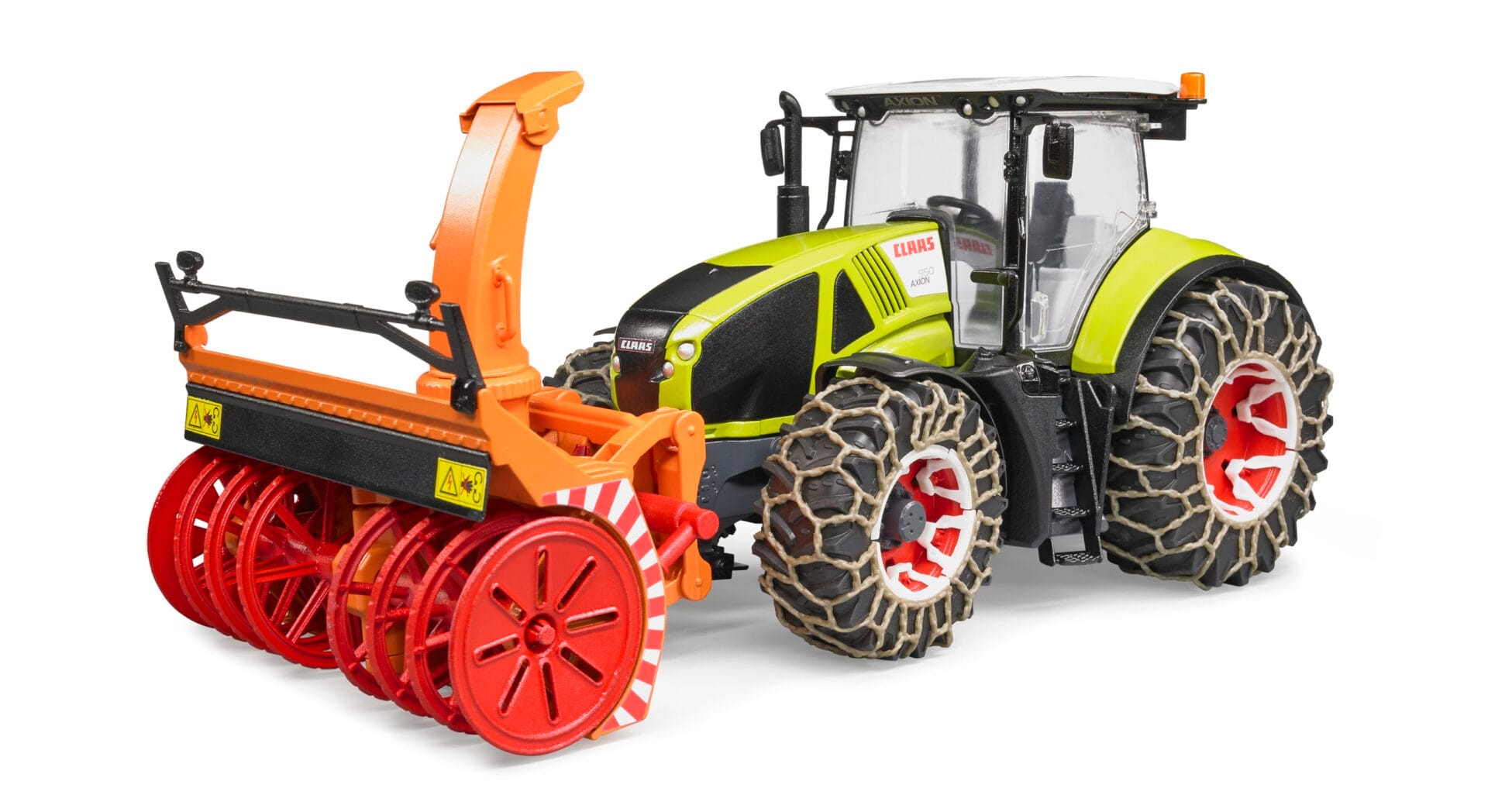 Traktor Claas Axion 950 z pługiem śnieżnym i łańcuchami na kołach - 03017 - BRUDER 1 Traktor Claas Axion 950 z pługiem śnieżnym i łańcuchami na kołach - 03017 - BRUDER