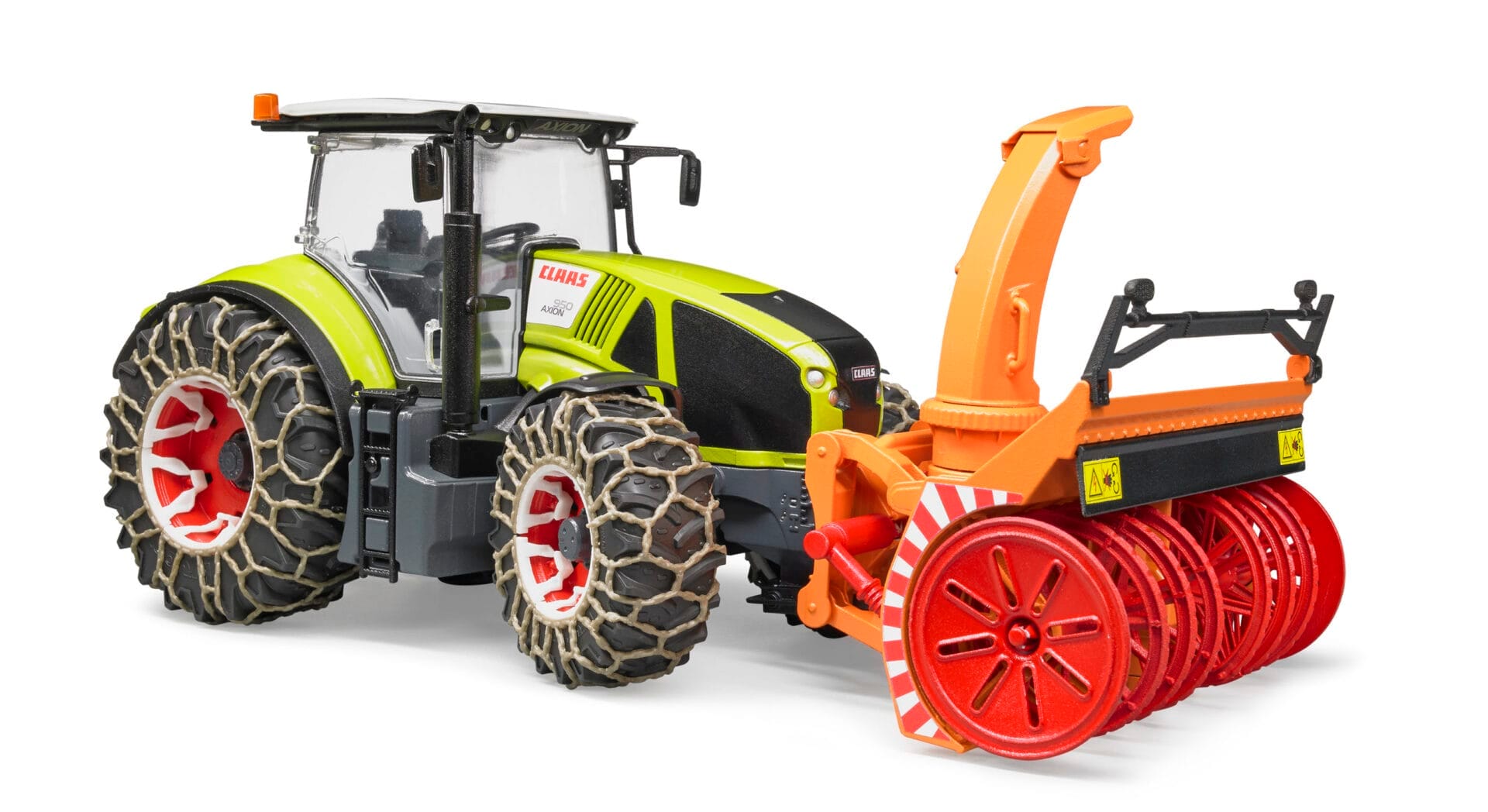 Traktor Claas Axion 950 z pługiem śnieżnym i łańcuchami na kołach - 03017 - BRUDER 4 Traktor Claas Axion 950 z pługiem śnieżnym i łańcuchami na kołach - 03017 - BRUDER