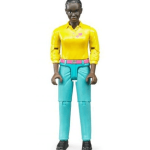 Figurka kobiety czarnoskórej w turkusowych dżinsach - 60404 - BRUDER