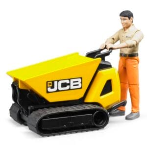 Miniwywrotka gąsienicowa JCB HTD 5 z figurką pracownika budowlanego - 62004 - BRUDER