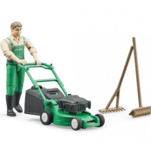 Figurka ogrodnika z kosiarką i akcesoriami - 62103 - BRUDER