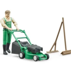 Figurka ogrodnika z kosiarką i akcesoriami - 62103 - BRUDER