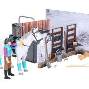 STAJNIA Z FIGURKĄ KONIA I KOBIETY - 62506 - BRUDER