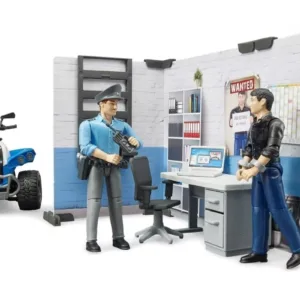 Komenda Policji + Quad + figurki przestępcy i policjanta - 62730 - BRUDER