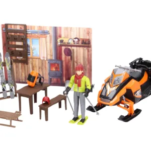 Zimowy domek + akcesoria + skuter śnieżny - 63102 - BRUDER