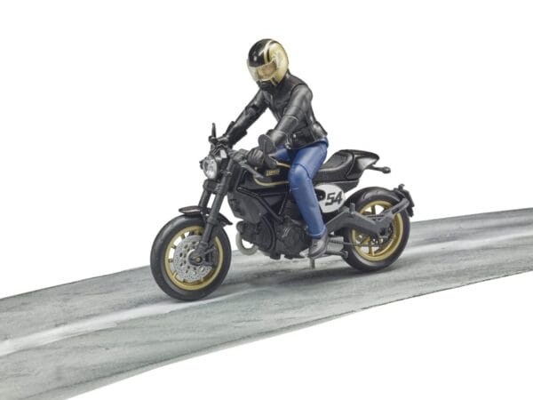 Motocykl Scrambler Ducati Cafe Racer z kierowcą - 63050 - BRUDER 1