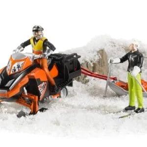 Skuter śnieżny z kierowcą tobaganem i narciarzem - 63100 - BRUDER
