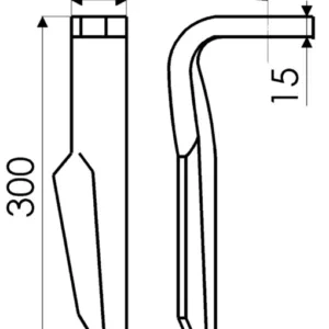 Ząb brony aktywnej – HR D KE302 D19 60X15 – ZAMIENNIK Amazone – Sterennco 5160108 (1)