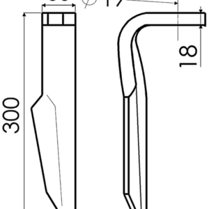 Ząb brony aktywnej – HR G KE303 D19 60X18 954427(F) – ZAMIENNIK Amazone – Sterennco 5160111