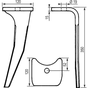Ząb brony aktywnej – RH92L 6575300(F) – ZAMIENNIK Amazone – Sterennco 5160106 (1)