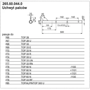 Rura zgrabiarki D = 500 mm - 265.60.044.0 - POTTINGER