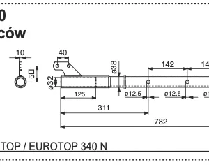 Rura zgrabiarki L=782mm - 283.60.010.0 - Pottinger