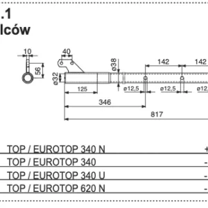 Rura zgrabiarki 38x817 mm - 283.60.010.1 - POTTINGER