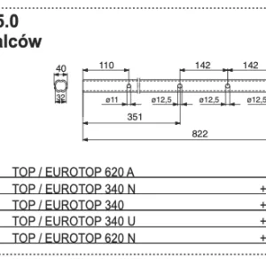 Rura zgrabiarki 40x822 mm - 283.60.015.0 - Pottinger