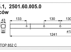 Rura zgrabiarki 43x1241 mm - 2501.60.005.1 - POTTINGER