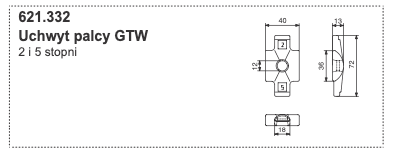 Uchwyt zęba 5° GJMB-550 CR - 621.332 - POTTINGER 1 Uchwyt zęba 5° GJMB-550 CR - 621.332 - POTTINGER