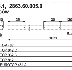 Rura zgrabiarki 40x1031 mm - 2863.60.005.1 - POTTINGER