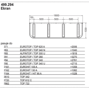 Ekran 1800x580 mm - 499.294 - POTTINGER