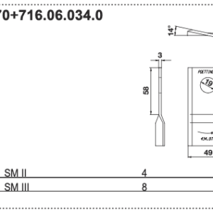 Nożyk kosiarki - LEWY - 434.979 70+716.06.034.0 - Pottinger