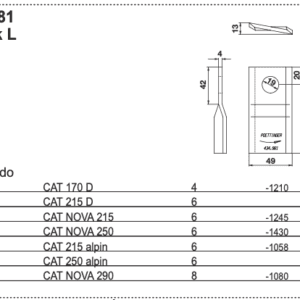 Nożyk kosiarki - LEWY - 434.981 - Pottinger