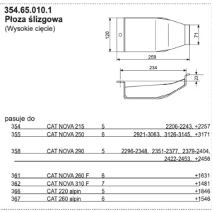Płoza ślizgowa kosiarki - (Wysokie cięcie) - 354.65.010.1 - Pottinger
