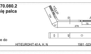 Ramię palca przetrząsacza - 203.70.080.2 - Pottinger