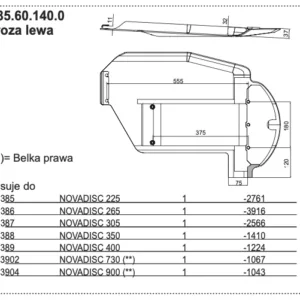 Płoza kosiarki - LEWA - 385.60.140.0 - Pottinger