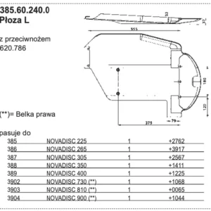Płoza kosiarki - Lewa - 385.60.240.0+1 - Pottinger