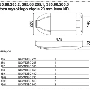 Płoza kosiarki - LEWA - wysokiego cięcia 20 mam ND - 385.66.205.2 - Pottinger