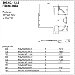 Płoza kosiarki - DUŻA - 397.60.143.1 - Pottinger