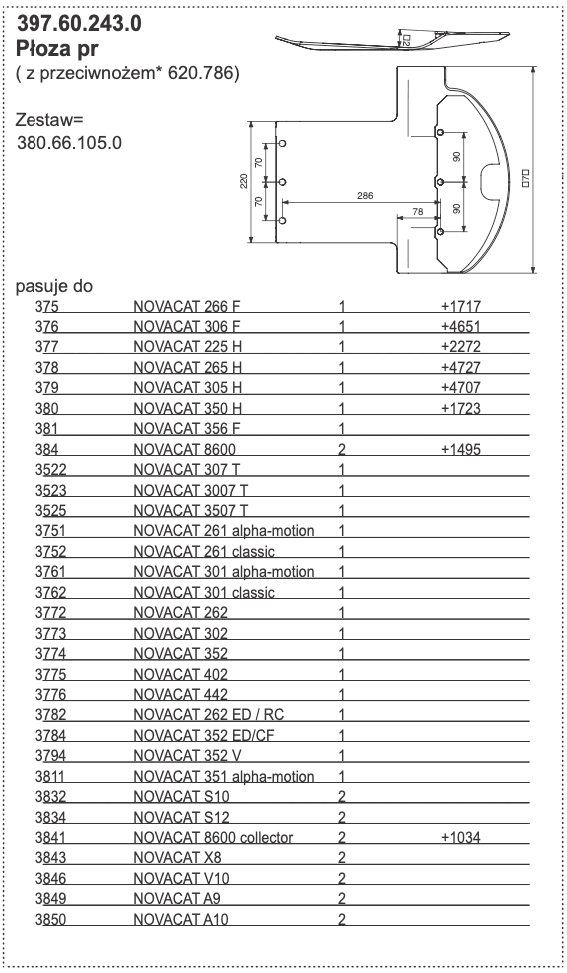 Płoza kosiarki - PRAWA - ( z przeciwnożem 620.786) - 397.60.243.0 - Pottinger 1 Płoza kosiarki - PRAWA - ( z przeciwnożem 620.786) - 397.60.243.0 - Pottinger
