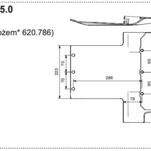Płoza kosiarki - LEWA - (z przeciwnożem 620.786) - 397.60.245.0 - Pottinger
