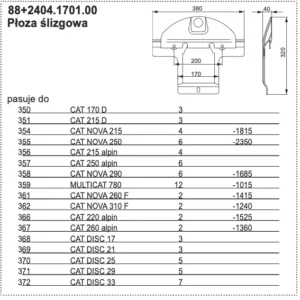 Płoza ślizgowa kosiarki - 88+2404.1701.00 - Pottinger
