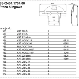 Płoza ślizgowa kosiarki - 88+2404.1704.00 - Pottinger