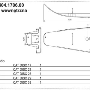 Płoza wewnętrzna kosiarki - 88+2404.1706.00 - Pottinger