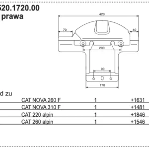 Płoza kosiarki - PRAWA - 88+2520.1720.00 - Pottinger