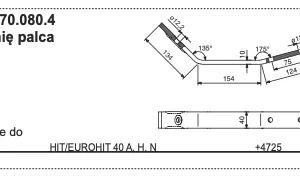 Ramię zęba palca przetrząsacza - 203.70.080.4 - Pottinger