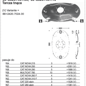 Dysk tnący kosiarki - Tarcza tnąca - 88+2420.7024.00 - Pottinger