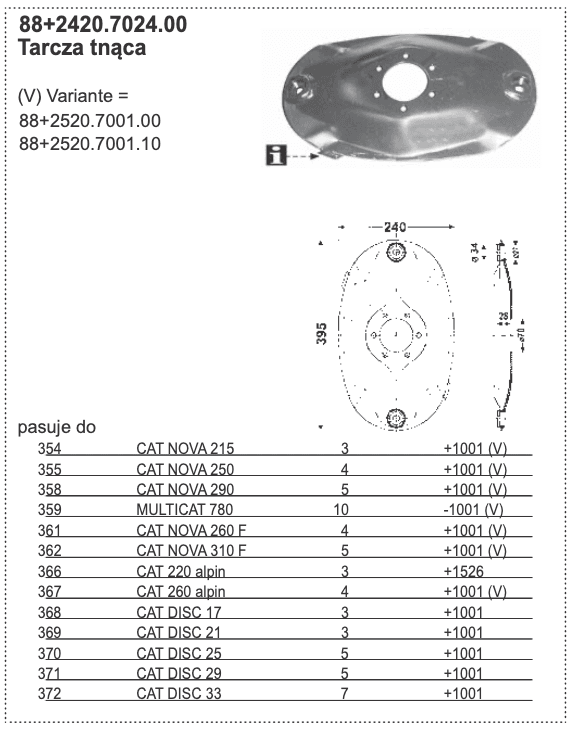 Dysk tnący kosiarki - Tarcza tnąca - 88+2520.7001.00 - Pottinger 1 Dysk tnący kosiarki - Tarcza tnąca - 88+2520.7001.00 - Pottinger