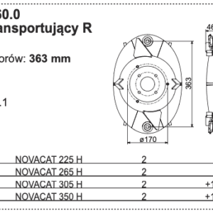 378.60.160.0 Bęben transportujący R Odstęp otworów: 363 mm - POTTINGER