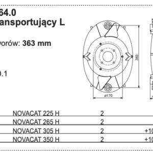 378.60.164.0 Bęben transportujący L Odstęp otworów: 363 mm - POTTINGER