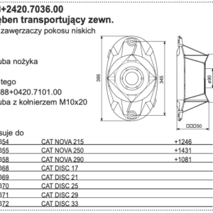 88+2420.7036.00 Bęben transportujący zewn. do zawężaczy pokosu niskich - POTTINGER