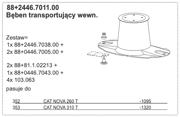 88+2446.7011.00 Bęben transportujący wewn. - POTTINGER 1 88+2446.7011.00 Bęben transportujący wewn. - POTTINGER