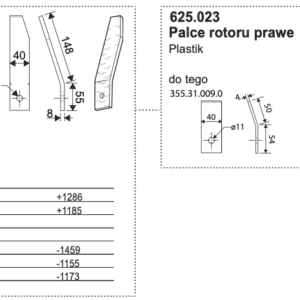 Palce rotoru - PRAWE - 625.023 - Pottinger