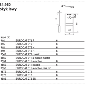 Nożyk kosiarki - LEWY - 434.960 - Pottinger