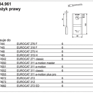 Nożyk kosiarki - PRAWY - 434.961 - Pottinger