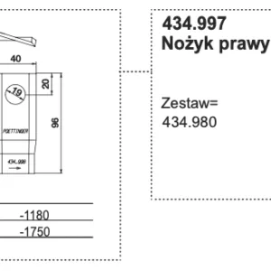Nożyk kosiarki - PRAWY - 434.997 - Pottinger